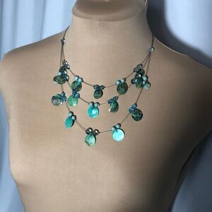Charming Charlie necklace in aqua tones